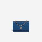 Chanel Timeless Wallet On Chain Lamb Blue Front | Sell your designer bag