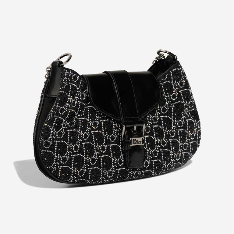 Dior Shoulder Bag Small Patent / Rhinestones Black / Oblique | Sell your designer bag