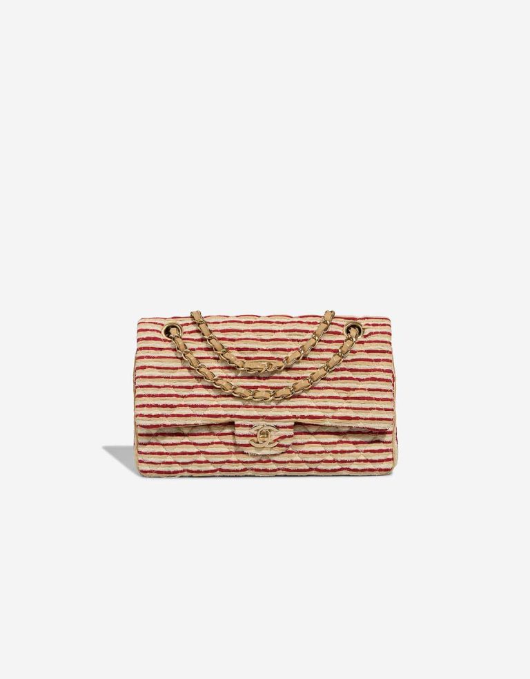 Chanel Timeless Coco Sailor Medium Silk / Canvas Red / White Front | Sell your designer bag