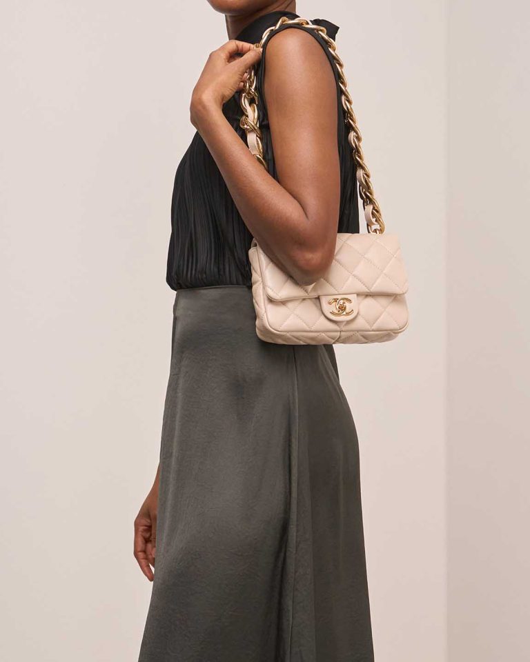 Chanel Timeless Mini Rectangular Lamb Beige Front | Sell your designer bag