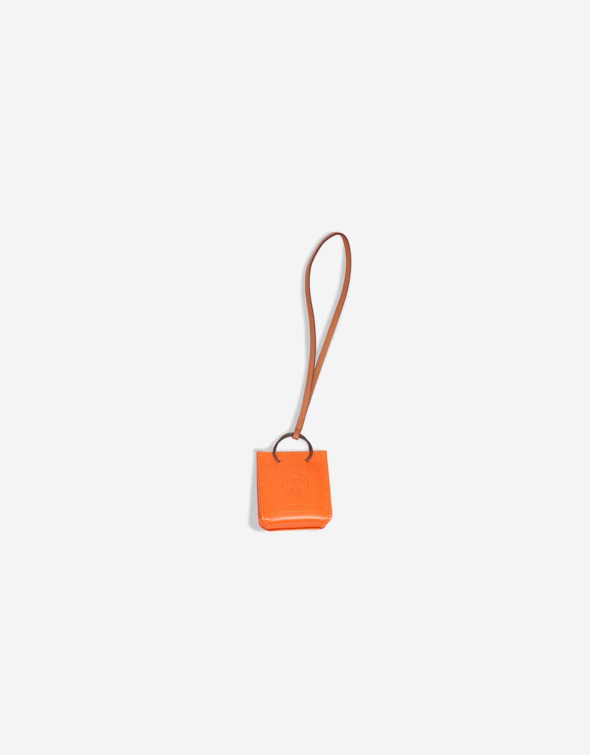 Hermès Orange Bag Charm Milo Lamb Orange / Gold | SACLÀB