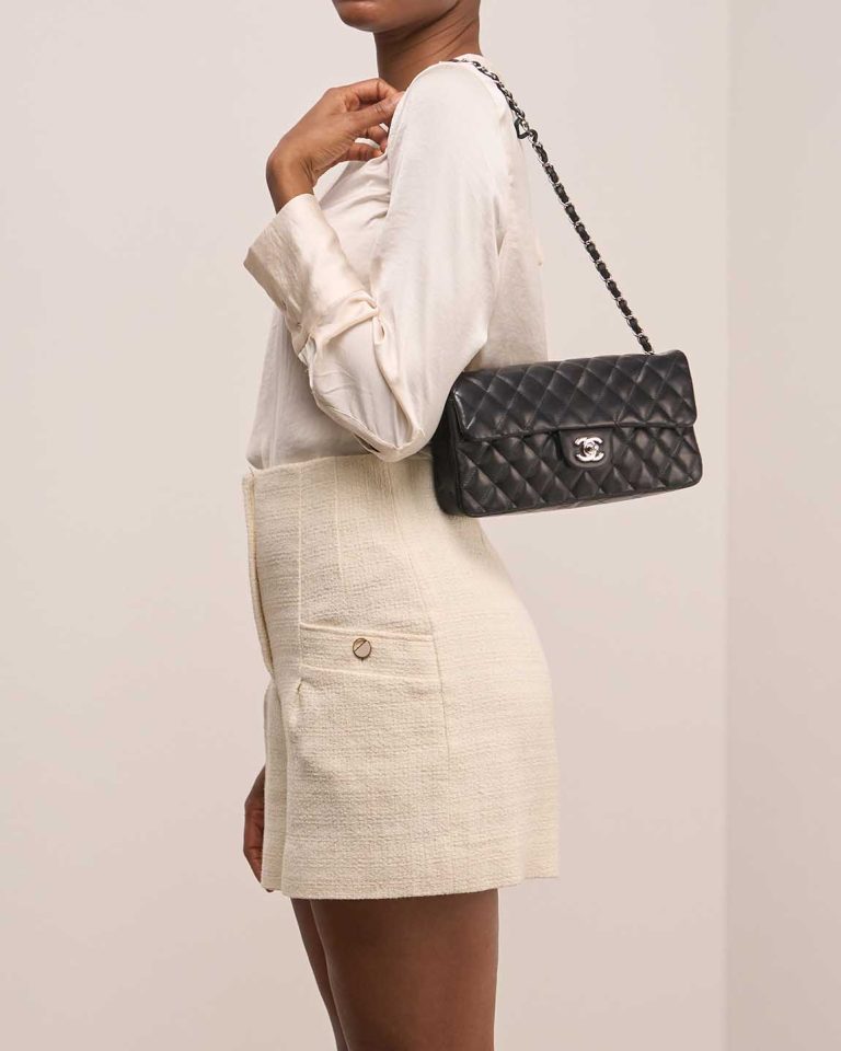Chanel Timeless Small Lamb Black on Model | Sell your designer bag