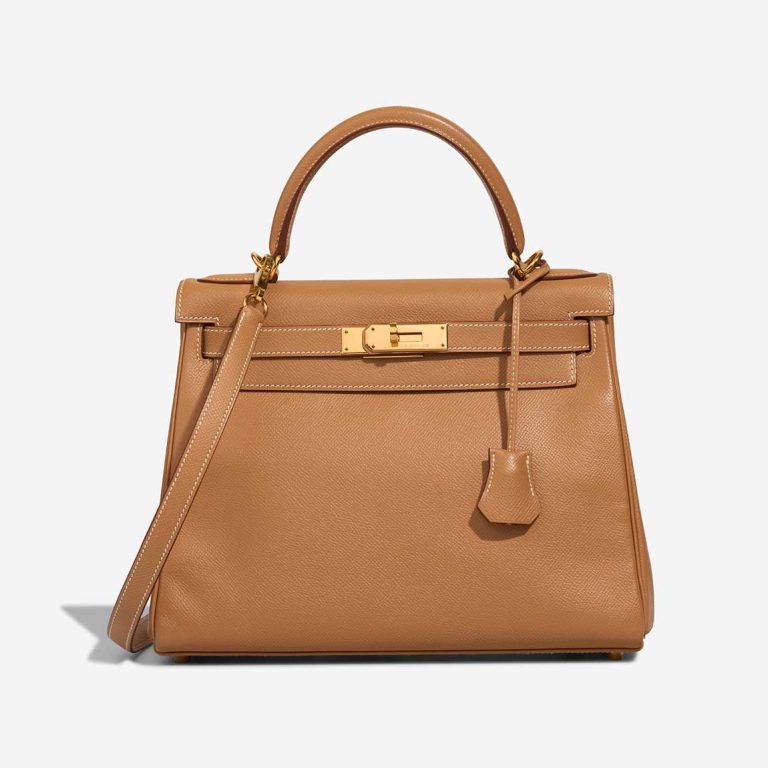 Hermès Kelly 28 Courchevel Tabac Camel Front | Sell your designer bag