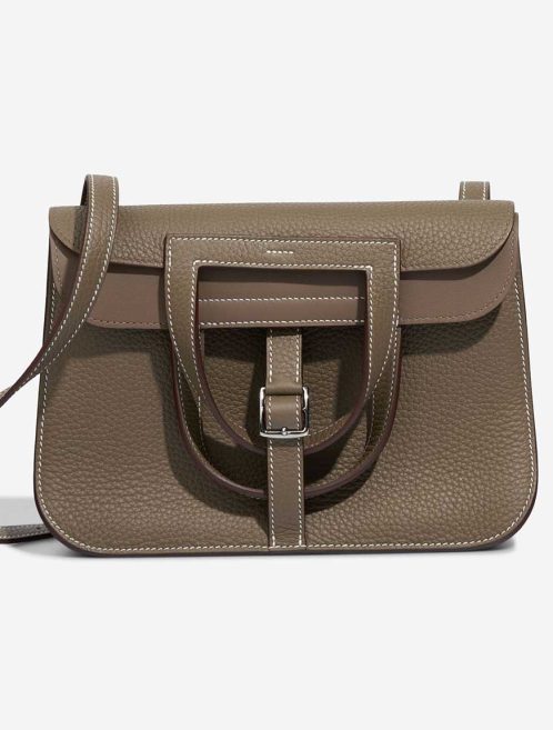 Hermès Halzan 25 Clémence Étoupe Front | Sell your designer bag