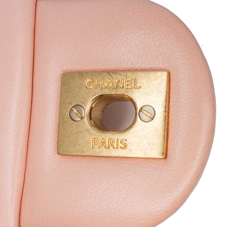 Chanel Timeless Pearl Crush Mini Rectangular Lamb Pink Logo | Sell your designer bag
