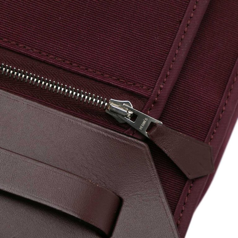Hermès Herbag 39 Toile / Vache Hunter Bordeaux / Rouge Sellier Signs of wear | Sell your designer bag