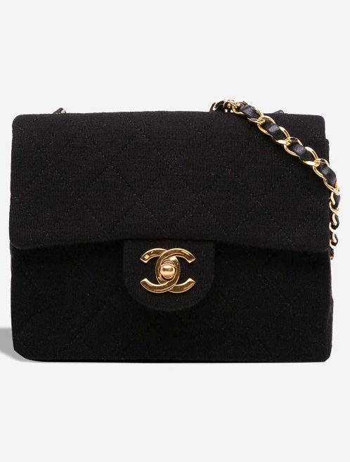 Chanel Timeless Mini Square Jersey Black Front | Sell your designer bag