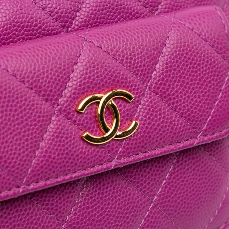 Chanel Timeless Hobo Caviar Purple Closing System | Sell your designer bag