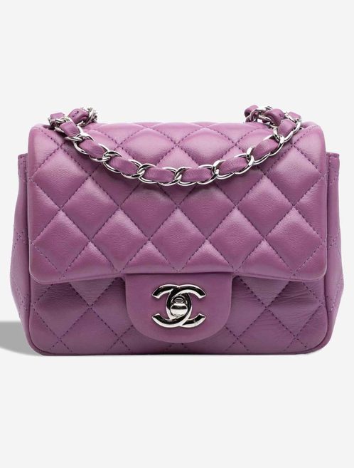 Chanel Timeless Mini Square Lamb Purple Front | Sell your designer bag