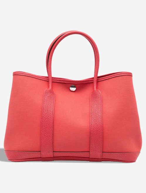Hermès Garden Party 30 Toile / Veau Négonda Rouge Pivoine Front | Sell your designer bag