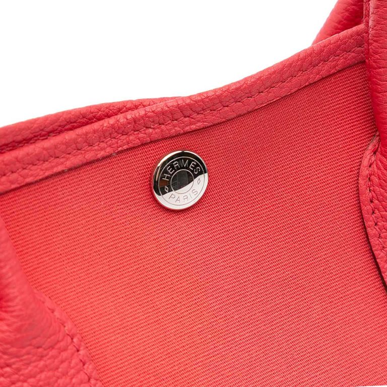 Hermès Garden Party 30 Toile / Veau Négonda Rouge Pivoine Closing System | Sell your designer bag