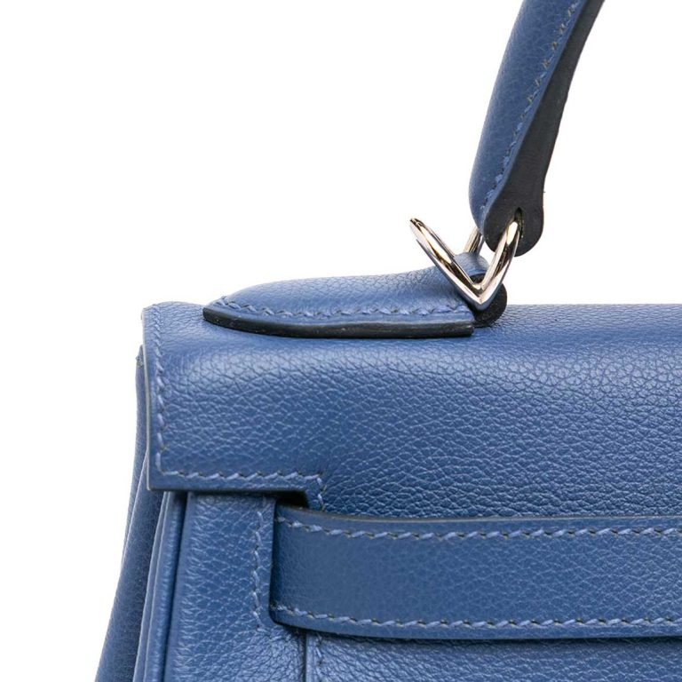Hermès Kelly 28 Togo Bleu Paradise / Rouge Tomate Closing System | Sell your designer bag