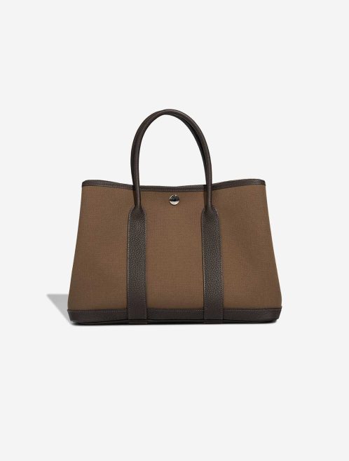 Hermès Garden Party 30 Toile Militaire / Veau Négonda Toundra / Ébène Front | Sell your designer bag