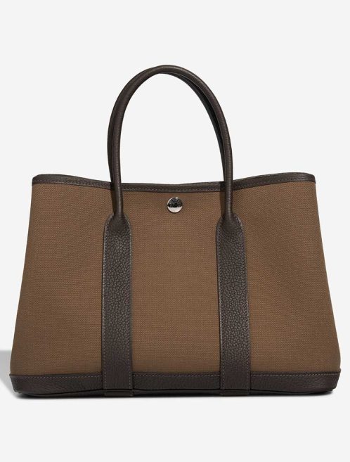 Hermès Garden Party 30 Toile Militaire / Veau Négonda Toundra / Ébène Front | Sell your designer bag
