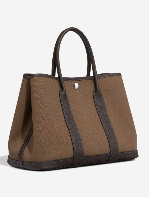 Hermès Garden Party 30 Toile Militaire / Veau Négonda Toundra / Ébène | Sell your designer bag