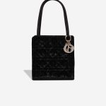 Dior Lady Tote Mini Velvet / Silk Black Front | Sell your designer bag