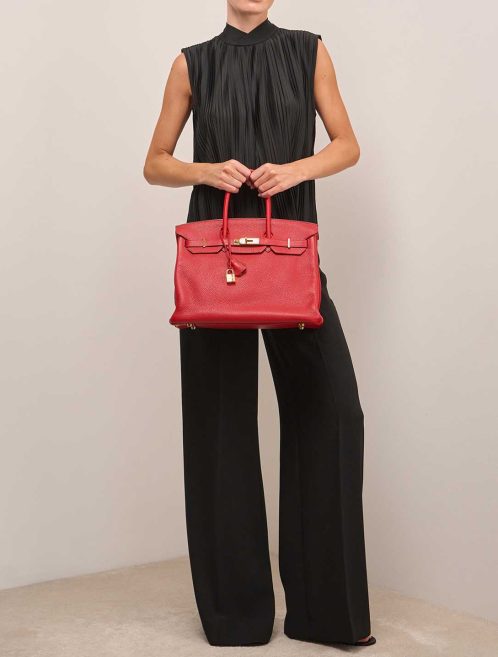 Hermès Birkin 35 Togo Rouge Vif on Model | Sell your designer bag