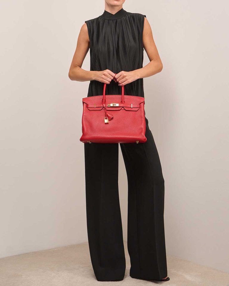 Hermès Birkin 35 Togo Rouge Vif on Model | Sell your designer bag