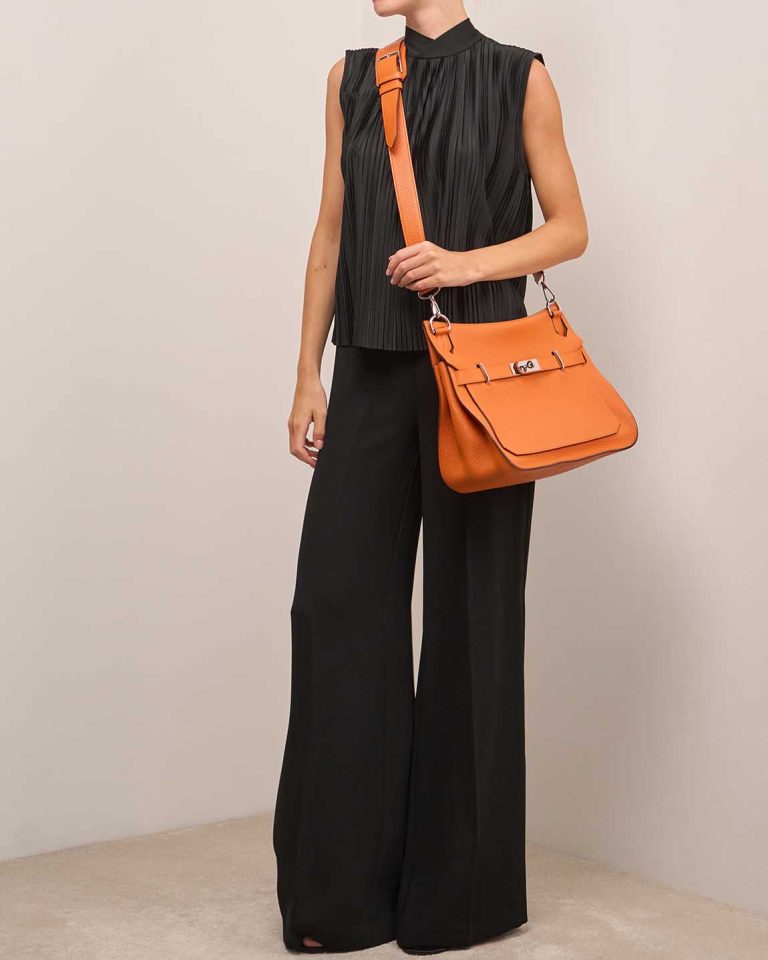 Hermès Jypsière 31 Clémence Orange on Model | Sell your designer bag