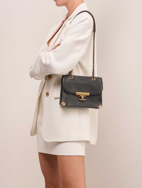 Chanel Timeless Small Lamb Black on Model | Sell your designer bag