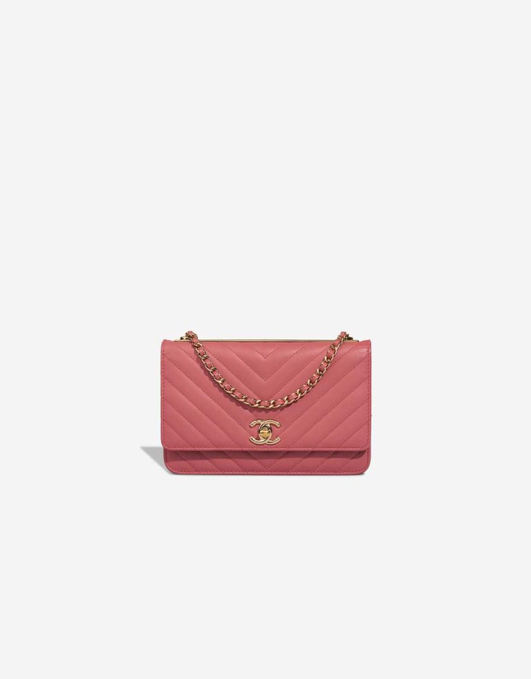 Chanel Trendy CC Wallet On Chain Lamb Rose Front | Sell your designer bag
