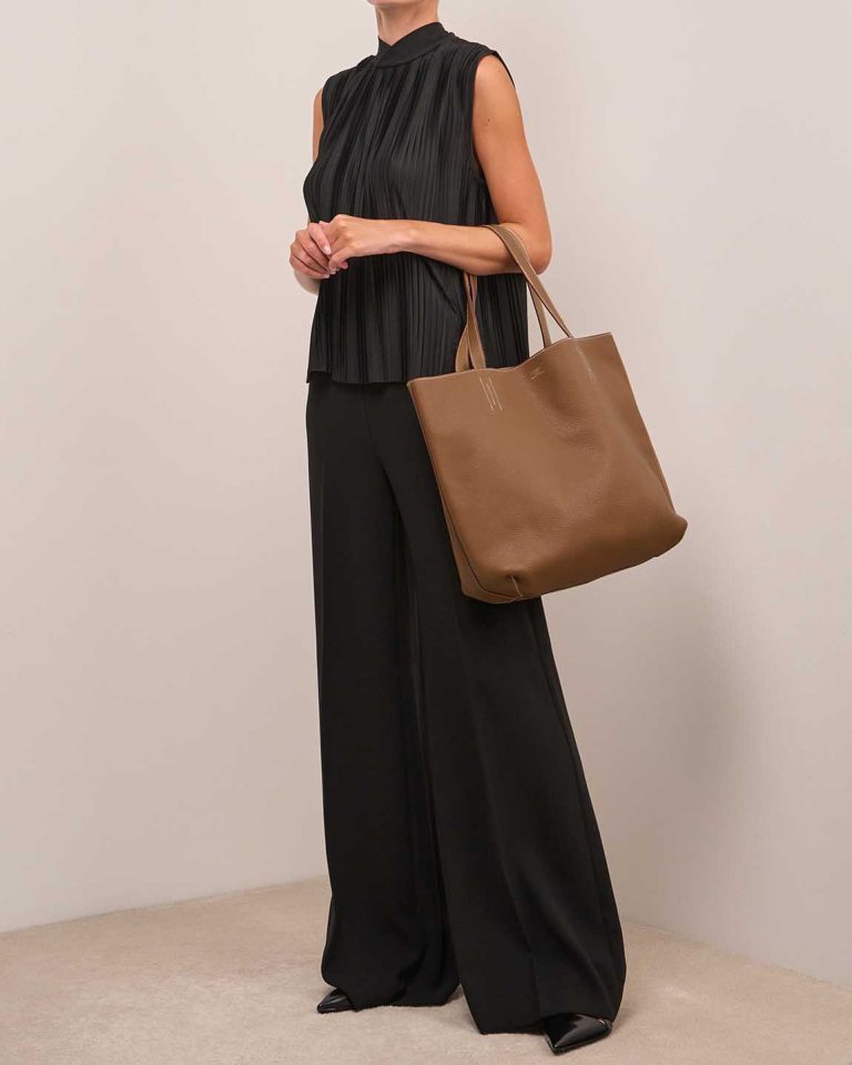 Hermès Double Sens 36 Clémence Gold / Trench on Model | Sell your designer bag