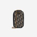 Dior 30 Montaigne Call'in Phone Holder Oblique Jacquard Blue Front | Sell your designer bag