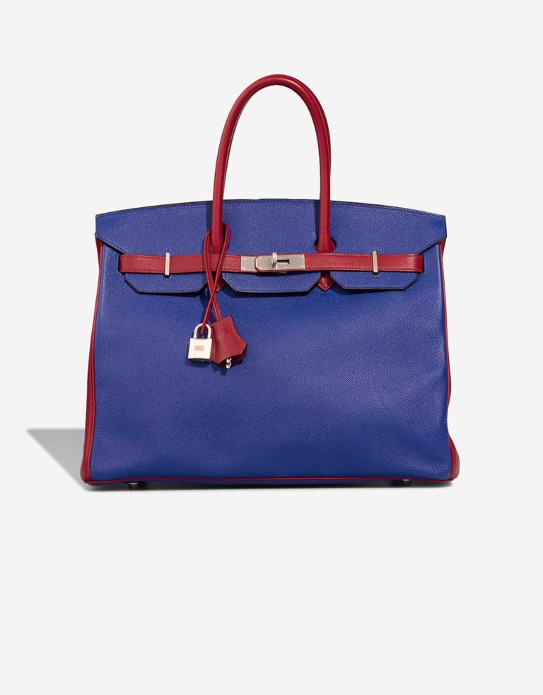 Hermès Birkin HSS 35 Epsom Bleu Électrique / Rouge H / Bordeaux Front | Sell your designer bag