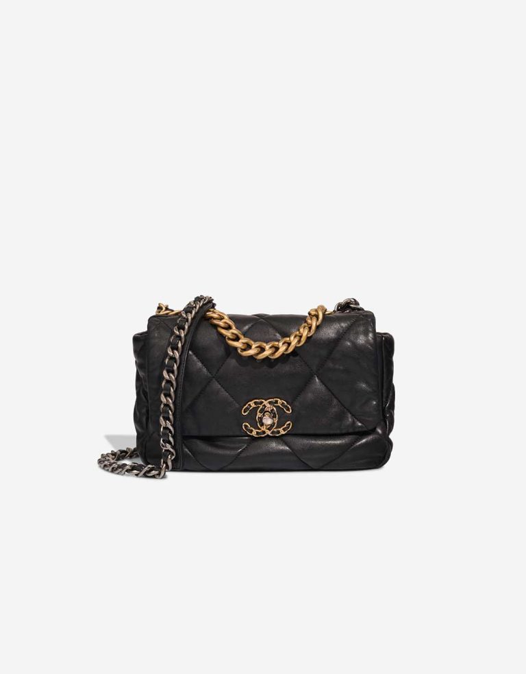 Chanel 19 Flap Bag Lamb Black Front | Sell your designer bag