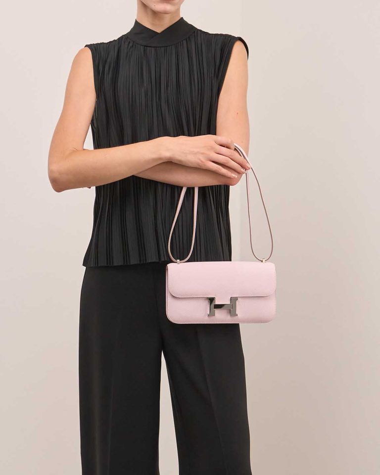 Hermès Constance Elan Epsom Mauve Pâle on Model | Sell your designer bag