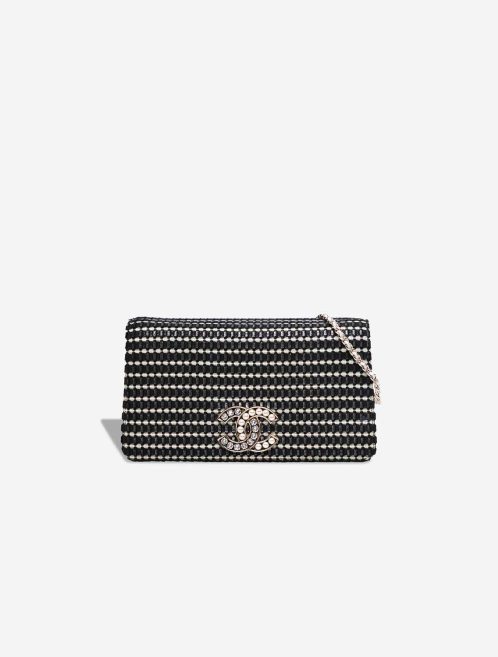 Chanel Timeless Crystal Pearl Flap Bag Lamb Black Front | Sell your designer bag