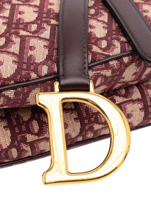 Dior Saddle Medium Oblique Jacquard Red Closing System | Sell your designer bag