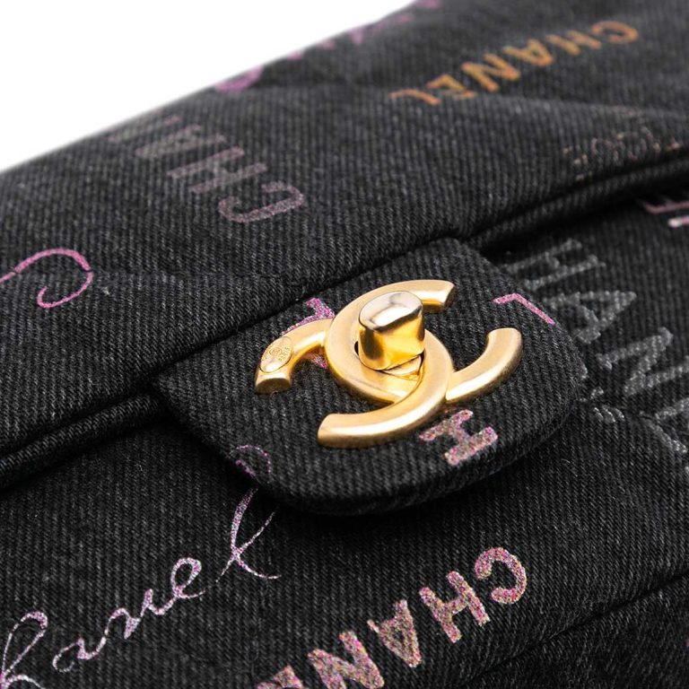 Chanel Timeless Medium Denim Black / Multicolour Closing System | Sell your designer bag