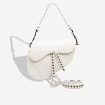 Dior Saddle Medium Lamb White Front | Sell your designer bag