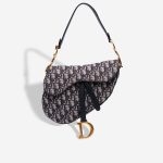 Dior Saddle Medium Oblique Jacquard Blue Front | Sell your designer bag