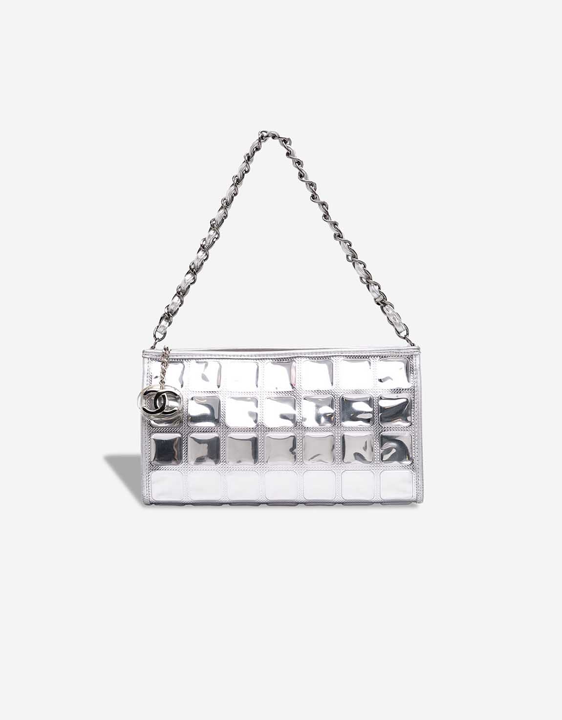 Chanel Shoulder Bag Ice Cube Small Lamb / PVC Silver | SACLÀB