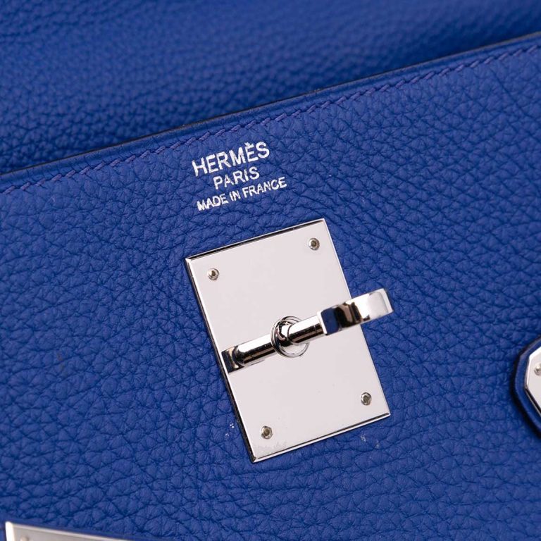 Hermès Kelly 32 Togo Bleu Électrique Logo | Sell your designer bag