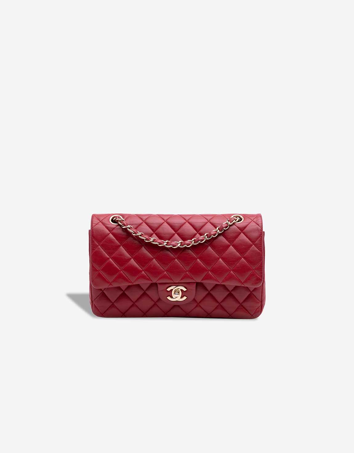 CHANEL 赤 キルティング レザー ボディバッグ CHANEL シャネル マトラッセ ホーボー チェーンショルダーバッグ