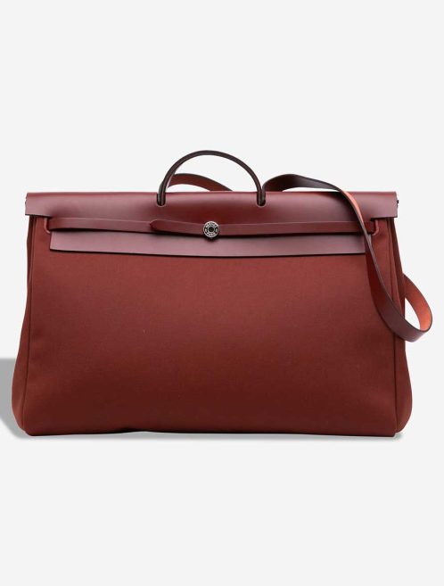 Hermès Herbag 50 Toile / Vache Hunter Sienne / Rouge H Front | Sell your designer bag