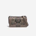 Chanel Boy Medium Goat Metallic Taupe Front | Sell your designer bag