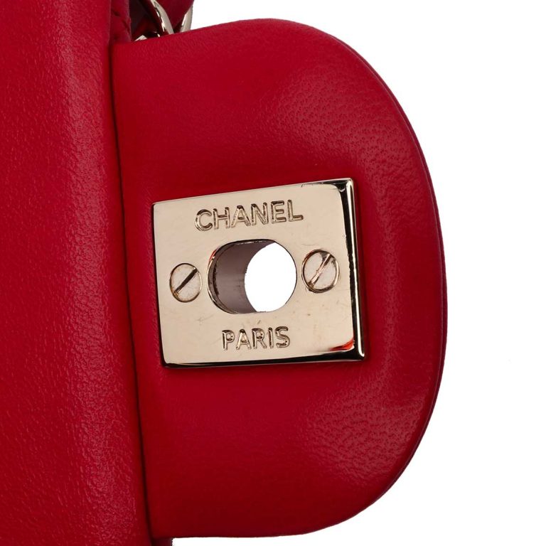 Chanel Timeless Mini Rectangular Lamb Red Closing System | Sell your designer bag