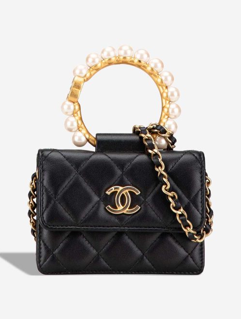 Chanel Clutch with Chain Lamb Black Front | Sell your designer bag