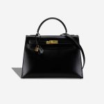 Hermès Kelly 32 Box Leather Black Front | Sell your designer bag