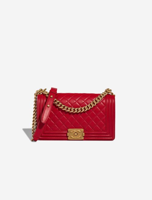 Chanel Boy Medium Calf Red Front | Sell your designer bag
