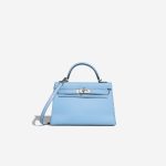 Hermès Kelly Mini Chèvre Mysore Bleu Céleste Front | Sell your designer bag
