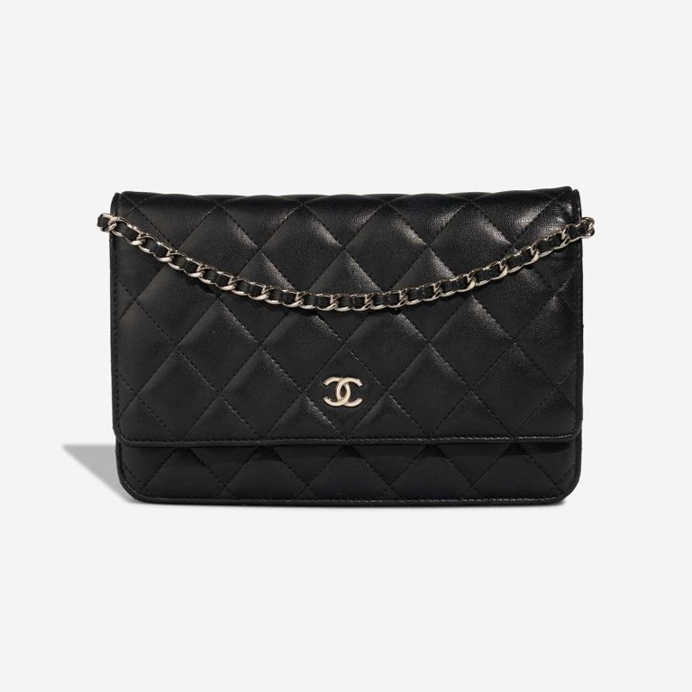 Chanel Timeless Wallet On Chain Lamb Black Front | Sell your designer bag