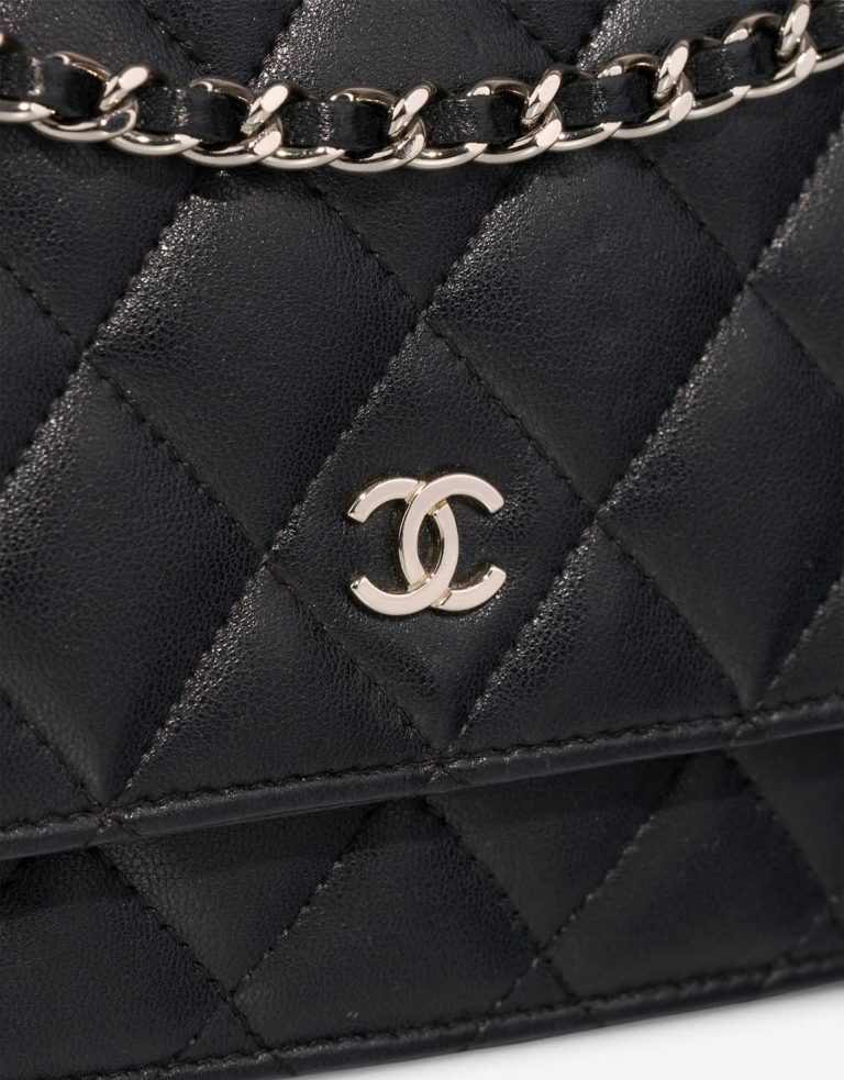 Chanel Timeless Wallet On Chain Lamb Black Closing System | Sell your designer bag