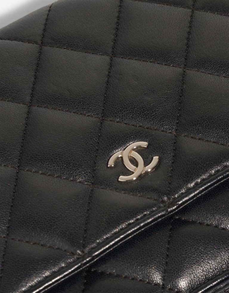 Chanel Timeless Wallet On Chain Lamb Black Signs of wear | Sell your designer bag