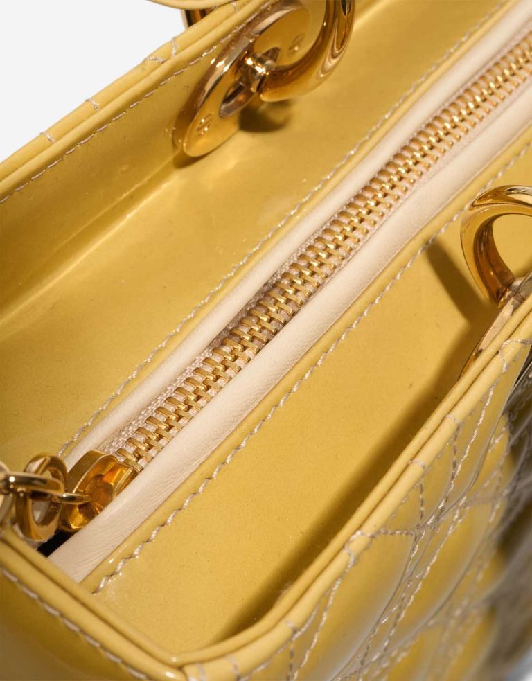 Dior Lady Large Patent Mustard Signs of wear | Sell your designer bag