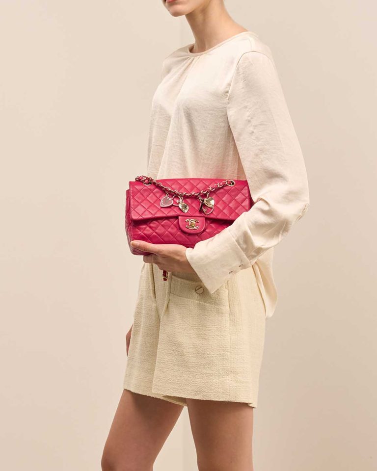 Chanel Timeless Medium Lamb Pink on Model | Sell your designer bag